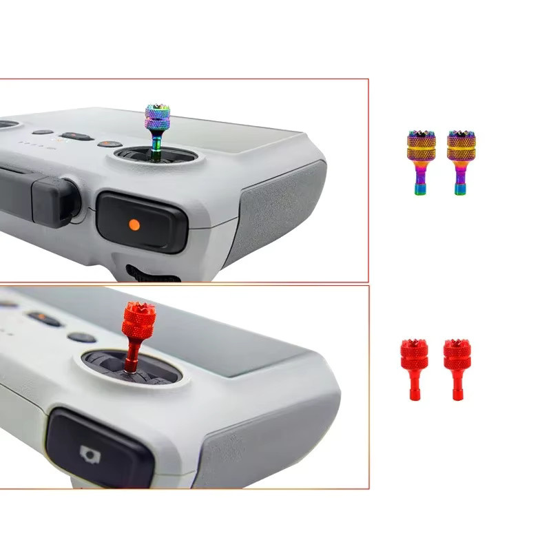 2 Stück Joysticks für DJI RC und RC 2 Fernbedienung in Rot und Multicolour für Mini 4 Pro, Air 3, Mini 3, Mini 3 Pro und Mavic 3 Pro Drohnen-Zubehör - Bild 2