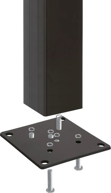 WPC-Steckzaun Pfosten aus Aluminium in Anthrazit, quadratisch, B/T/H: 7 x 7 x 176 cm, aufschraubbar - Bild 1