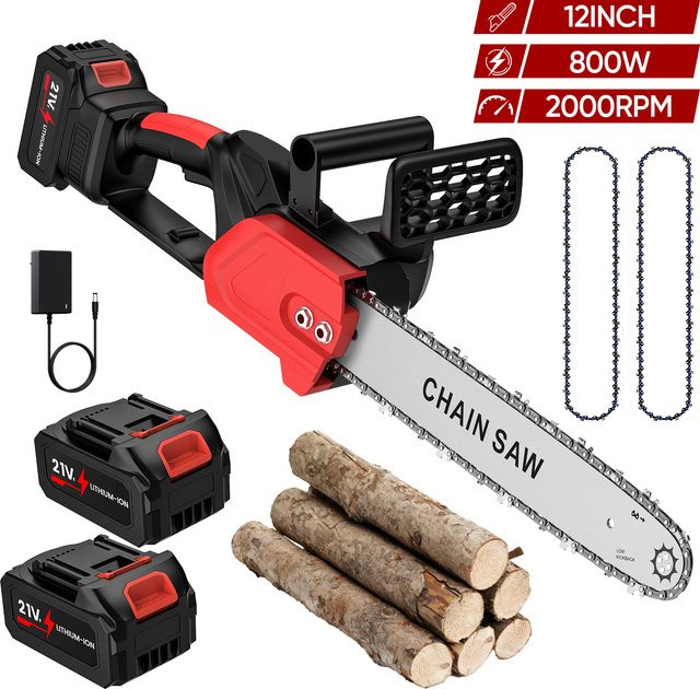 Bürstenlose elektrische Kettensäge 12 Zoll mit 20000 U/min, wiederaufladbare Handsäge kompatibel mit Makita 21V LXT Akkus - Bild 1