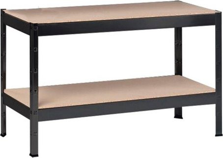 SCHULTE REGALWELT Grundregal aus Metall und Holz in Schwarz mit 2 Fachböden, B: 120 cm, T: 40 cm, H: 43 cm - Bild 1