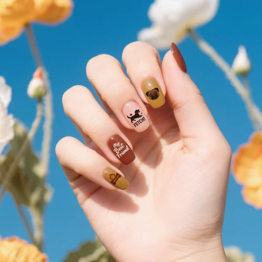 Nagelstempel-Set mit Hundemotiv, 3 Stück, Nail Art Schablonen - Bild 4