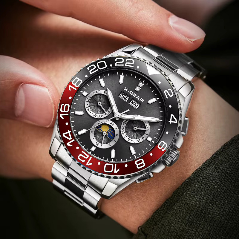 X-GEAR Chronograph, Automatik, Edelstahl, Schwarz, Herren - Bild 4