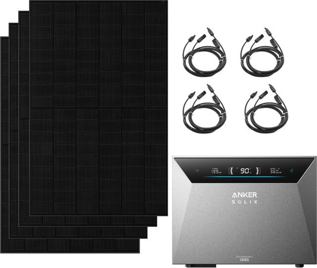 Anker SOLIX Solarbank 4 E5000 Pro mit 2000W bifazialen Solarmodulen in Schwarz/Grau ohne Erweiterungsakku - Bild 1