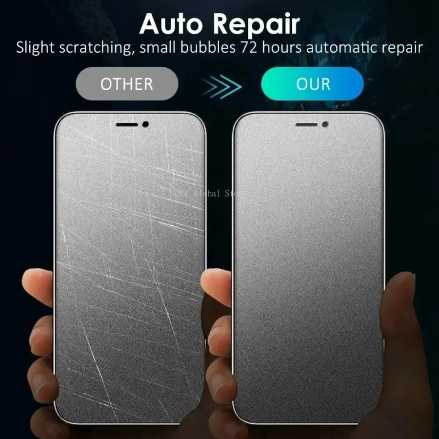 3er-Pack Matte Hydrogel Displayschutzfolie für iPhone 11 bis iPhone 16 Pro Max sowie iPhone X, XR, XS Max, 7, 8 Plus und SE in Transparent von DIXSG - Bild 3