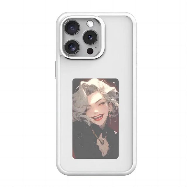 BC Electrical Appliances DIY E-Ink-Bildschirm Telefonhülle mit NFC-Funktion und 3,7-Zoll-Vierfarbdisplay für iPhone 13, 14 und 15, Weiß - Bild 1