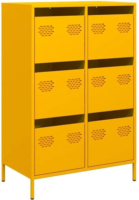 vidaXL Highboard aus kaltgewalztem Stahl in Gelb, B/T/H: 68 x 39 x 101,5 cm - Bild 1