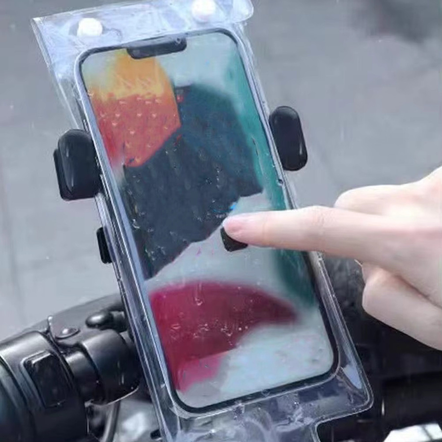 Wasserdichte Smartphone Tasche aus TPU für Motorrad und Fahrrad mit HD Kamera-Zugang und transparentem Design - Bild 3