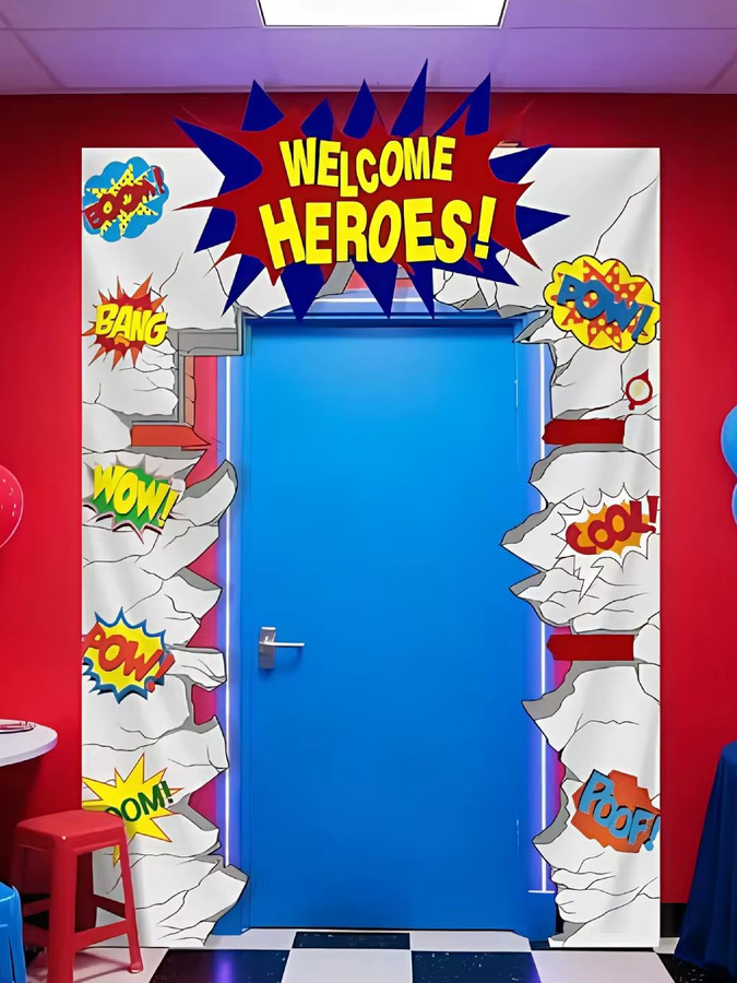 City Hero Party-Banner Dekoration für Kinder, Hängende Geburtstagskulisse in Multicolor - Bild 6