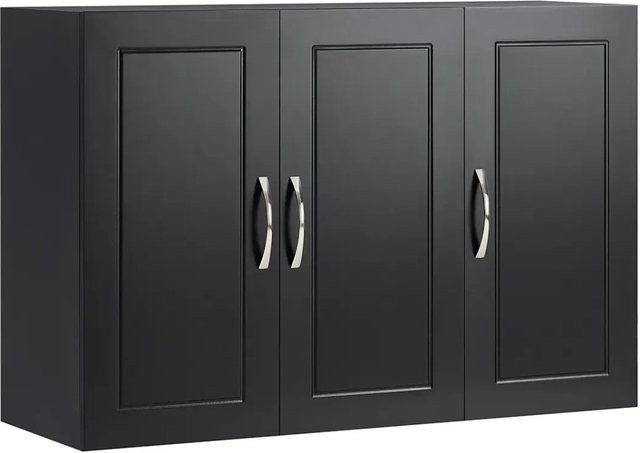 SoBuy Hängeschrank Badezimmerschrank mit verstellbarem Regal in Schwarz, B/H/T: 90 x 60 x 30 cm - Bild 1
