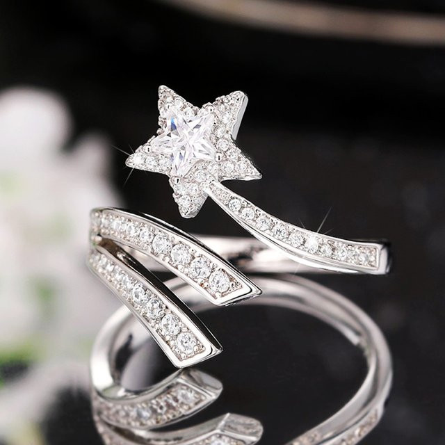 Huitan Ring, silberfarben, Zirkonia, Damen - Bild 1