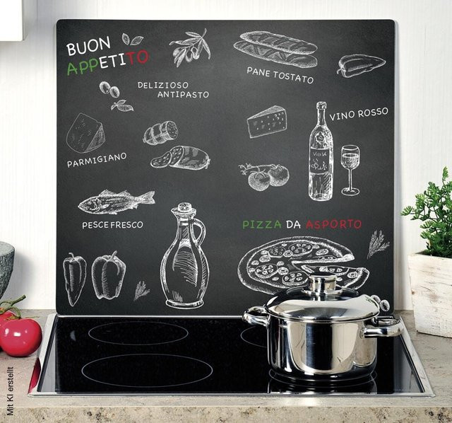 Kesper Herdblende Abdeckplatte Ristorante aus Glas in Anthrazit und Schwarz B/T/H: 56,0 x 56,0 x 56,0 cm - Bild 1