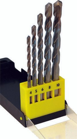 C.K T3063 Hartmetall Mehrzweckbohrer-Set 5-teilig in Silber mit Zylinderschaft (4 mm, 5 mm, 6 mm, 8 mm, 10 mm) - Bild 1