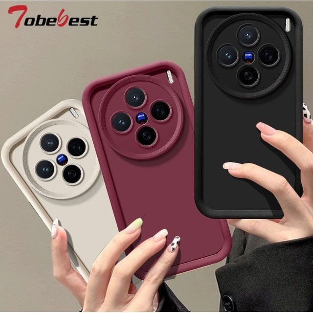 Tobebest Silikonhülle für Vivo X300 Pro in Schwarz mit Kameraobjektivschutz und Displayschutzfolie - Bild 1