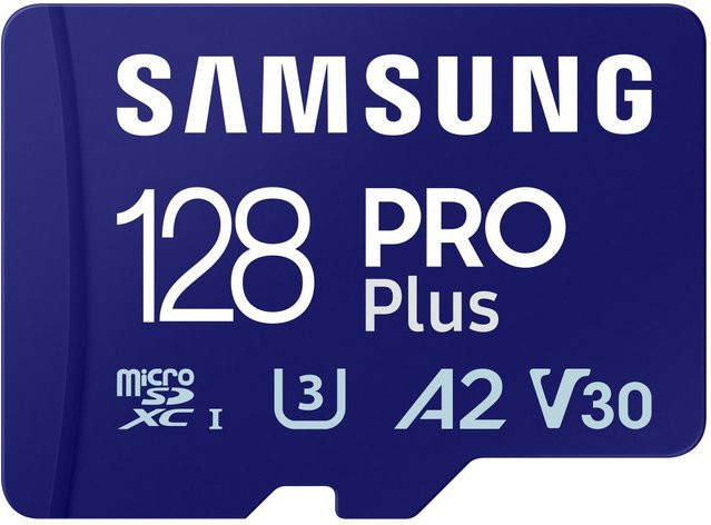 Samsung PRO Plus microSDXC UHS-I Speicherkarte 128 GB mit Kartenleser, Blau - Bild 1