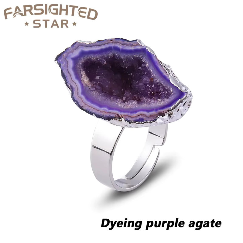 Farsighte Ring, Naturstein, blauer Kristall, Silber, Damen - Bild 2