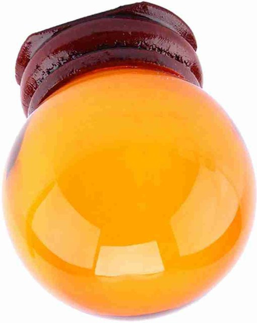 Natürliche Bernstein Kristallkugel in Orange mit Ständer, Durchmesser: 4 cm - Bild 1