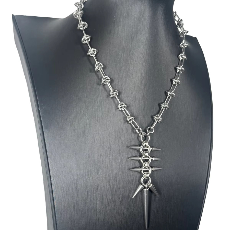 EDY STONE Halskette, Spike-Anhänger, Silber, Unisex - Bild 2