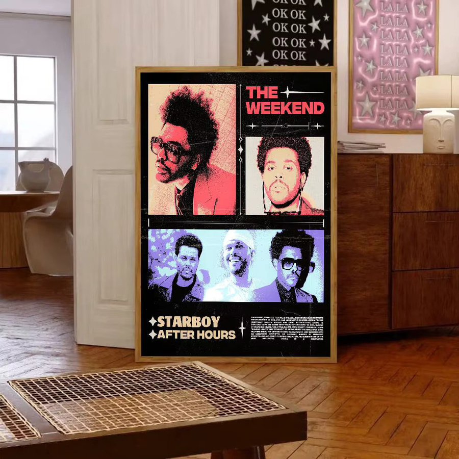 Kayou Musik Poster The Weeknd Hip Hop Wandkunst für Wohnzimmer und Schlafzimmer, Mehrfarbig - Bild 5