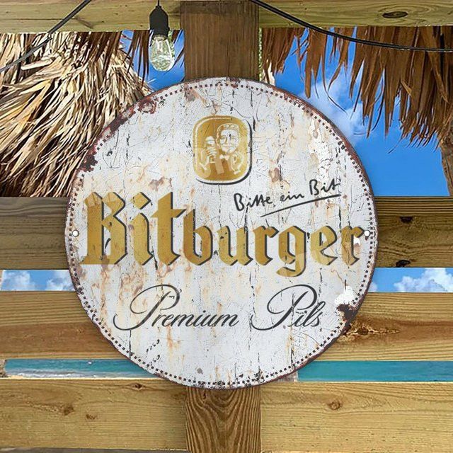 Bitburger Premium Beer Vintage Aluminium Metallschild Wandkunst Dekor B/H: 20 x 20 cm - Bild 1