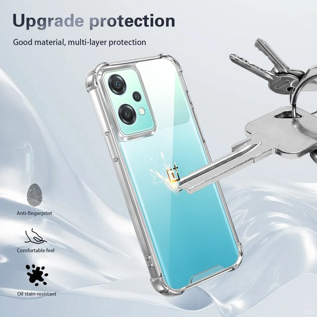 OnePlus Nord CE 2 IV2201 Silikon-Schutzhülle mit Airbag-Funktion und transparenter Rückseite - Bild 1