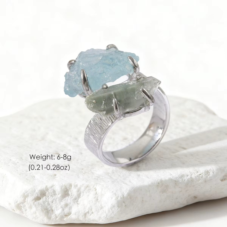 Ring Kristall, Silber, Unisex, verstellbar - Bild 1