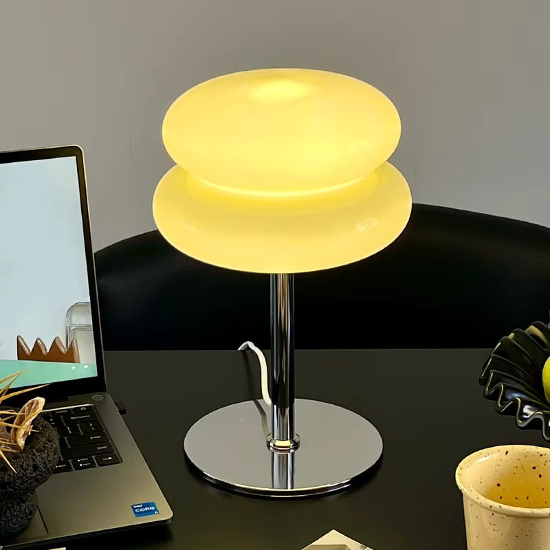 Nordic Pilz Glas Lampe im Bauhaus-Stil mit Trikromatik und Dimmen als Schreibtisch-Nachtlicht - Bild 2