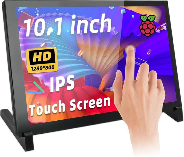 iPistBit 10,1 Zoll IPS HDMI Touchscreen Monitor für Raspberry Pi 5, 1280x800 Auflösung, Schwarz - Bild 1