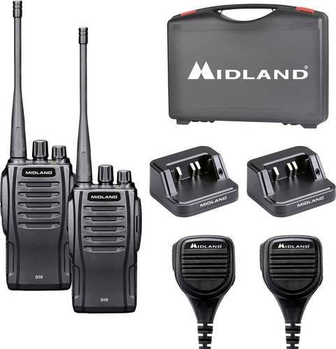 Midland D10 DMR 2er Set PMR-Handfunkgeräte in Schwarz - Bild 1