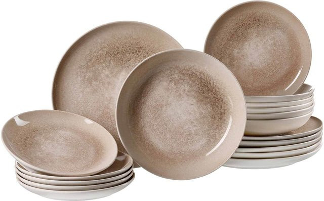 Ritzenhoff & Breker Teller-Set Savora aus Keramik in Beige, 18er Set - Bild 1