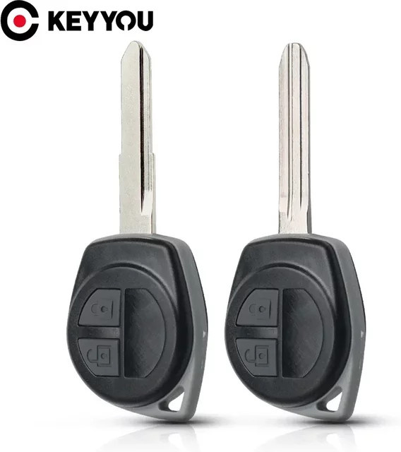 KEYYOU Ersatz Fernbedienung Auto Schlüssel Shell für Suzuki Grand Vitara und Swift mit Gummi Taste Pad in Schwarz, HU133R/TOY 43 Klinge - Bild 1