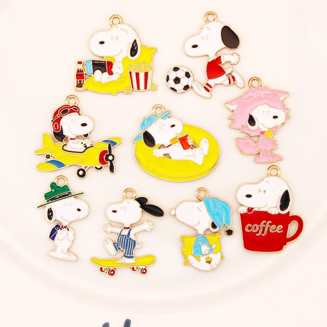 Bandai Snoopy Disney Schlüsselanhänger, Metall, 10/20 Stück Set - Bild 1