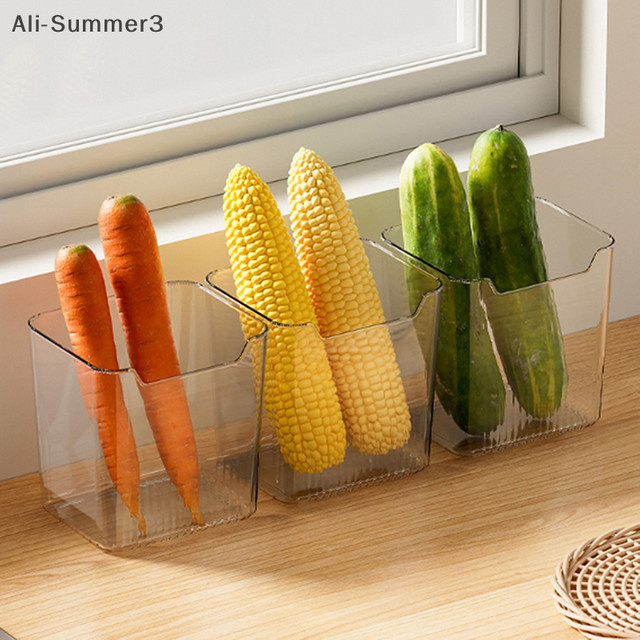 Transparente Kühlschrank Organizer Boxen aus Kunststoff für Obst, Gemüse und Gewürze - Bild 1