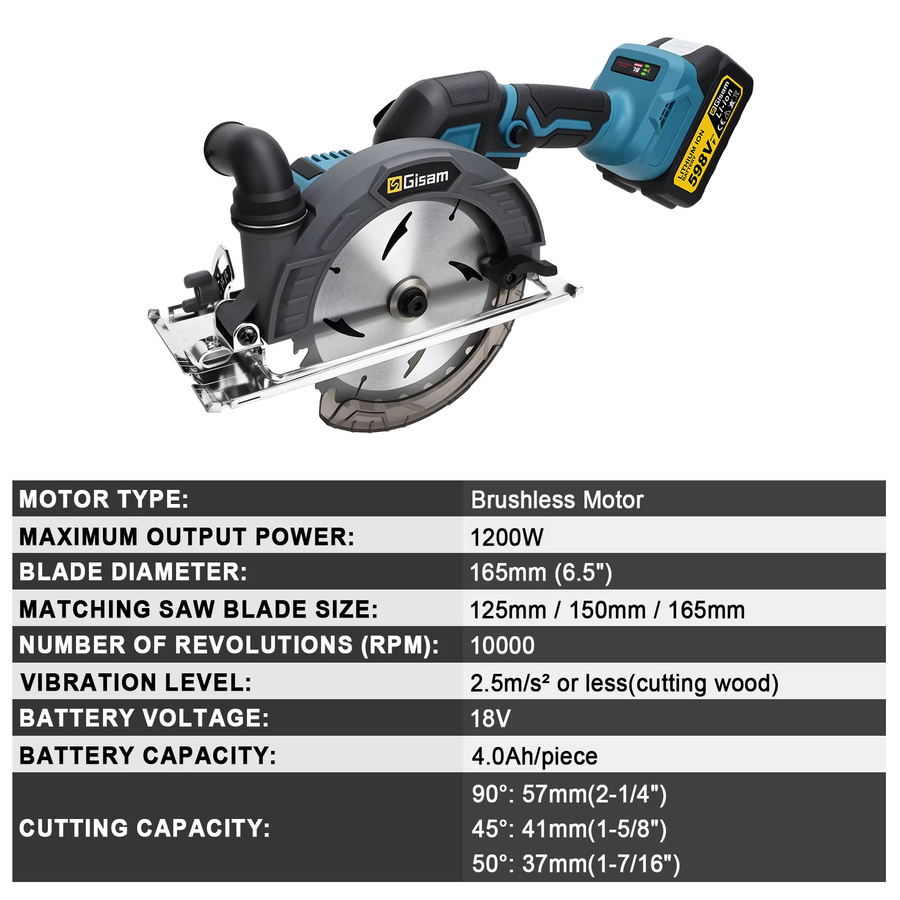 Makita LXT Akku-Kreissäge mit bürstenlosem Motor, 165 mm Durchmesser, 10000 U/min, passend für 18 V Makita Akkus - Bild 5