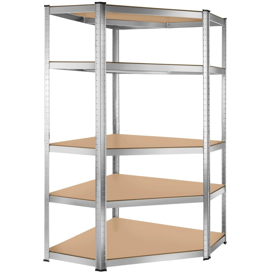 tectake Schwerlastregal mit verzinktem Stahlgestell und MDF-Böden, Silber, H x B x T: 180 x 89,5 x 89,5 cm - Bild 2