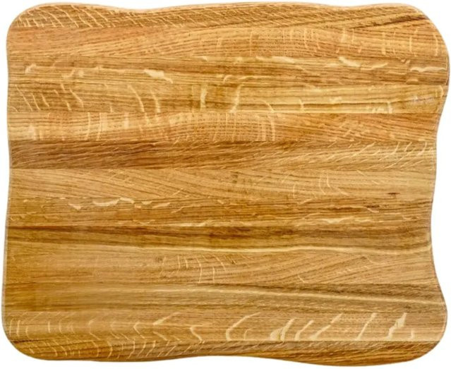 DELUKE Schneidebrett aus Eichenholz in Hellbraun, B/T/H: 40 x 33 x 4,5 cm - Bild 1