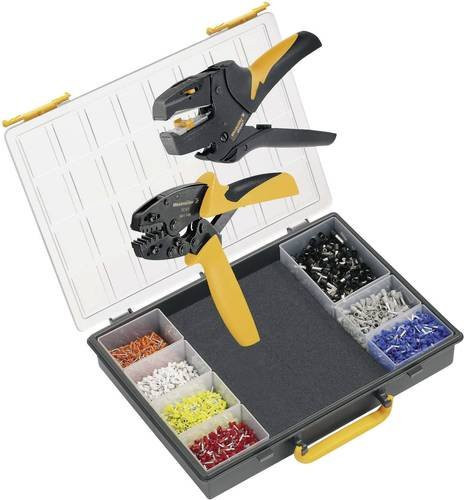 Weidmüller Crimp-Set PZ 6/5 9028740000 in Gelb mit Crimpzangen, Abisolierzange und Crimpsortiment im Koffer für Aderendhülsen 25 bis 60 mm² - Bild 1