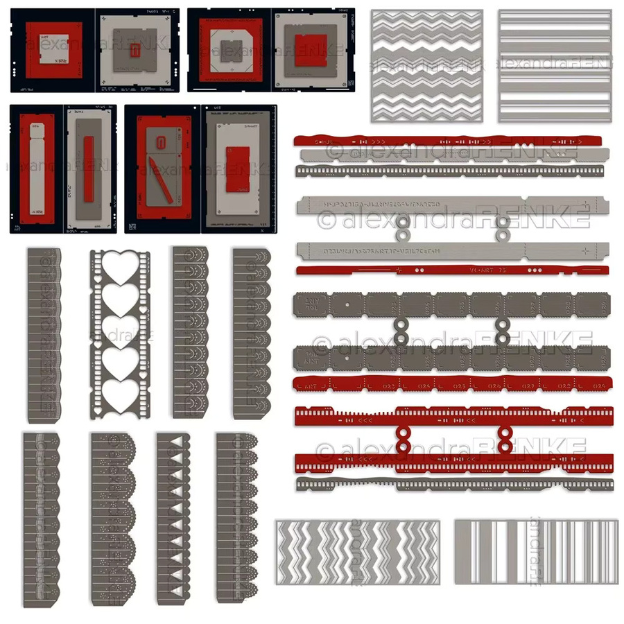 Mmao Crafts Metall-Stanzformen Rahmen-Rand-Serien in Silber für Scrapbooking und Fotokarten - Bild 1
