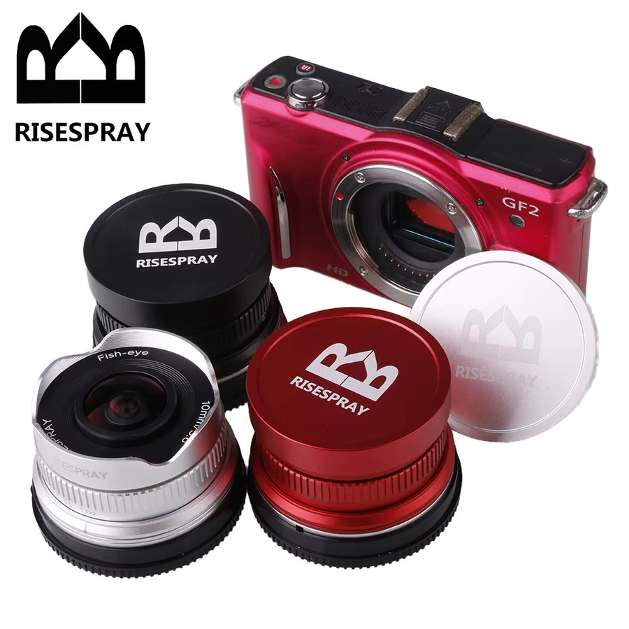 RISESPRAY 10mm F5.6 Fisheye APS-C Objektiv mit manuellem Fokus für Canon EOSM Sony E Canon EF-M Fuji FX Olympus M4/3 Panasonic M4/3 in Rot - Bild 2