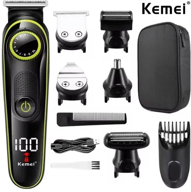 Kemei KM-696 Multifunktionaler Trimmer 5-in-1, Schwarz, Herren - Bild 1