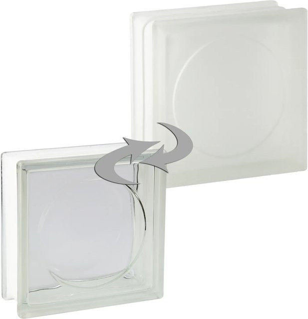 Fuchs Design Glasbaustein Alpha Weiß Satiniert B/H/T: 19 x 19 x 8 cm - Bild 1