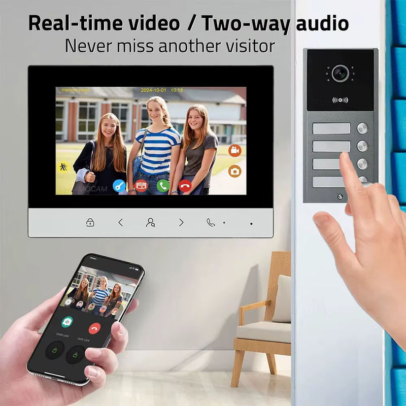 WLAN-Video-Gegensprechanlage für Wohngebäude mit RFID-Karten-Entriegelung, 2/3/4-Einheiten-System - Bild 4