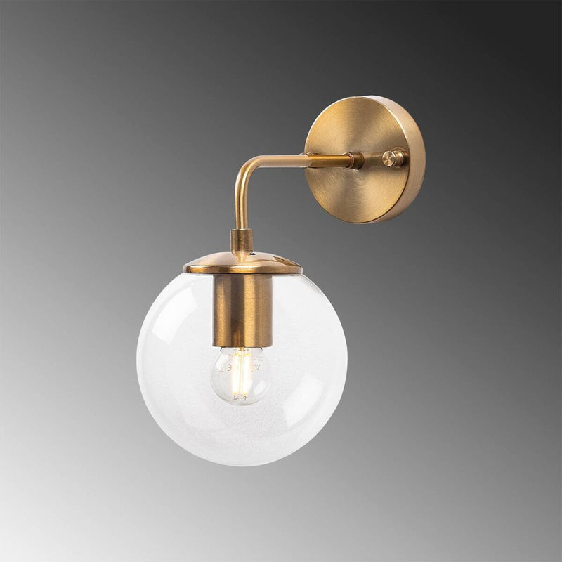 Opviq Wandleuchte Viran in Bronze aus Metall und Glas mit E14 Fassung, B/H/T: 27 x 25 x 15 cm - Bild 2
