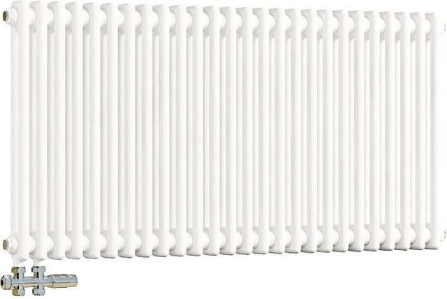 Duschparadies Traditioneller Heizkörper für Warmwasserbetrieb Weiß B: 60 cm, H: 119 cm, 1330W, 2 Säulen - Bild 1