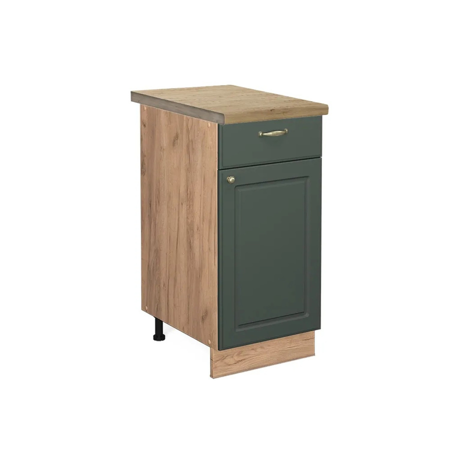 Vicco Küchenunterschrank Fame-Line in Grün-Gold mit Eichenoptik im Landhausstil, B/T/H: 40 x 60 x 82 cm - Bild 2