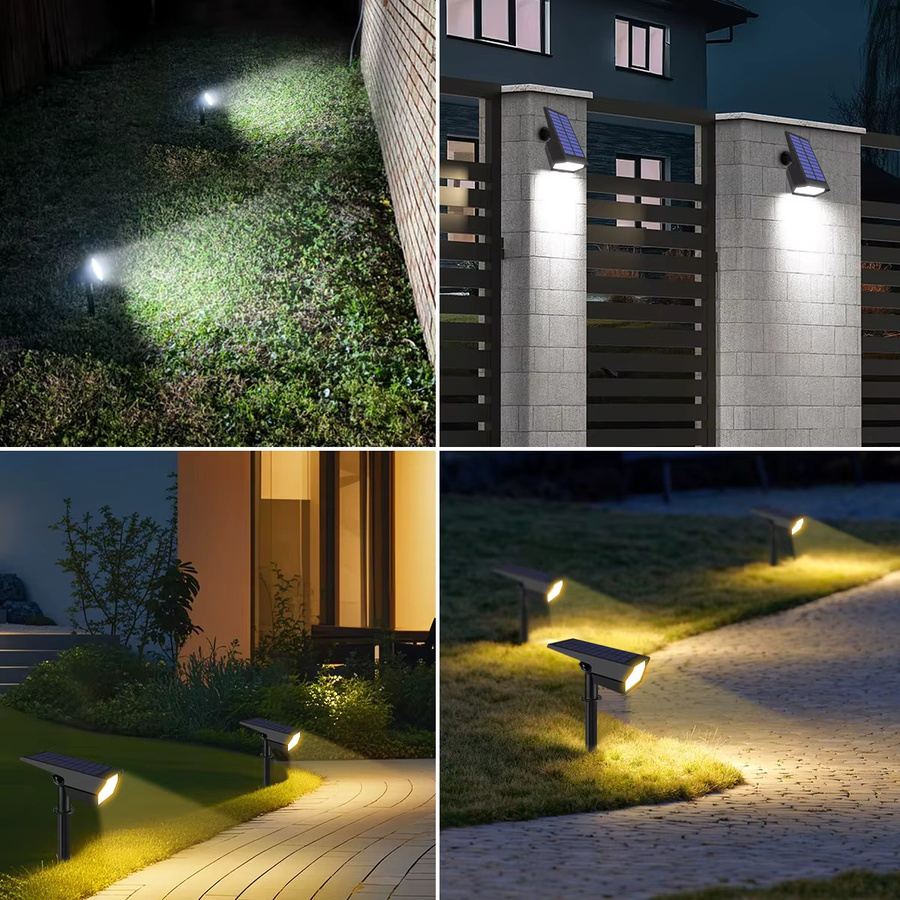 CHNAITEKE RGB Solar-Landschaftsstrahler mit 19 integrierten LEDs, IP65 wasserdicht, für Garten und Außenbereich - Bild 5