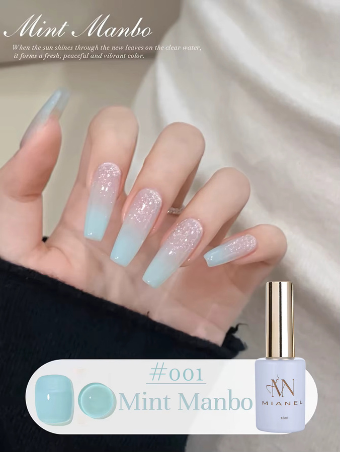 MIANEL Mint Mambo Jelly Gel Nagellack, 12 ml, Blaugrün - Bild 2