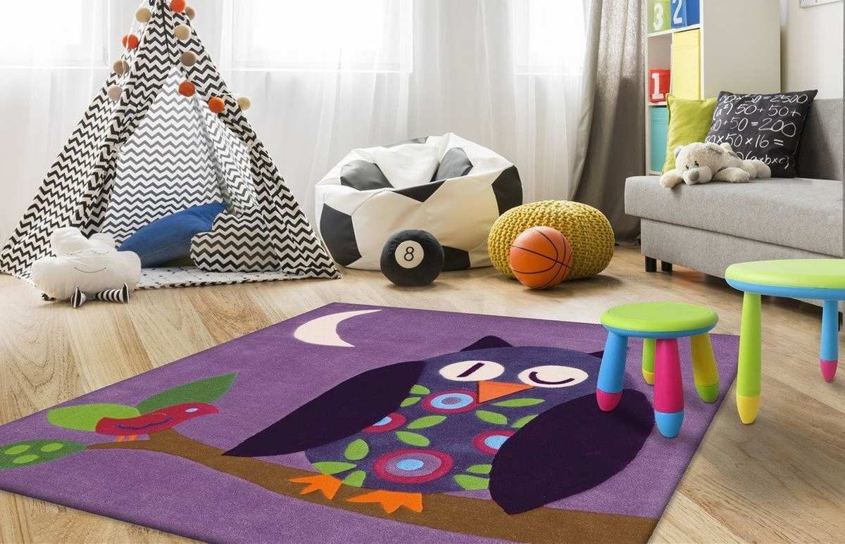 Arte Espina Kurzflorteppich Joy 4049 Violett Owl, quadratisch, B/T: 130 x 130 cm, Höhe: 22 mm, fußbodenheizungsgeeignet - Bild 1