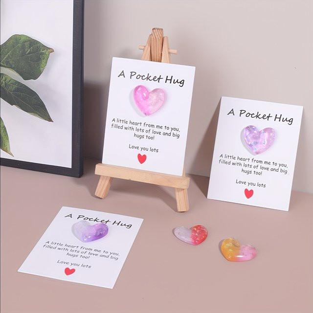A Pocket Hug 4er Set Herz-Andenken-Ermutigungskarten in Coral für Erwachsene - Bild 1