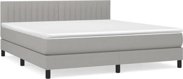 vidaXL Boxspringbett mit Matratze Hybrid-Design in Hellgrau, B/T: 160 x 200 cm - Bild 1