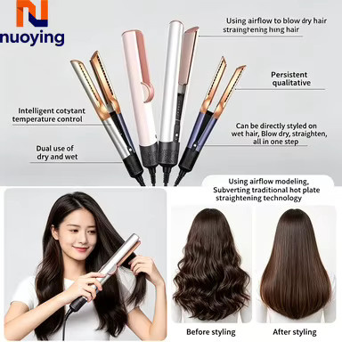 NUOYING 2-in-1 Haartrockner & Glätteisen mit Negativ-Ionen, Blau - Bild 4